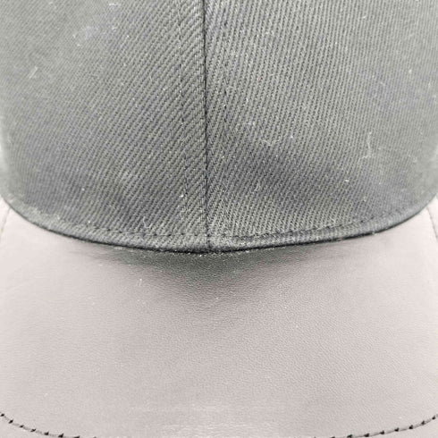 ジルサンダー JIL SANDER CAP 15 WL メタルロゴデザイン レザー切り替え 6パネル ベースボールキャップ メンズ  S